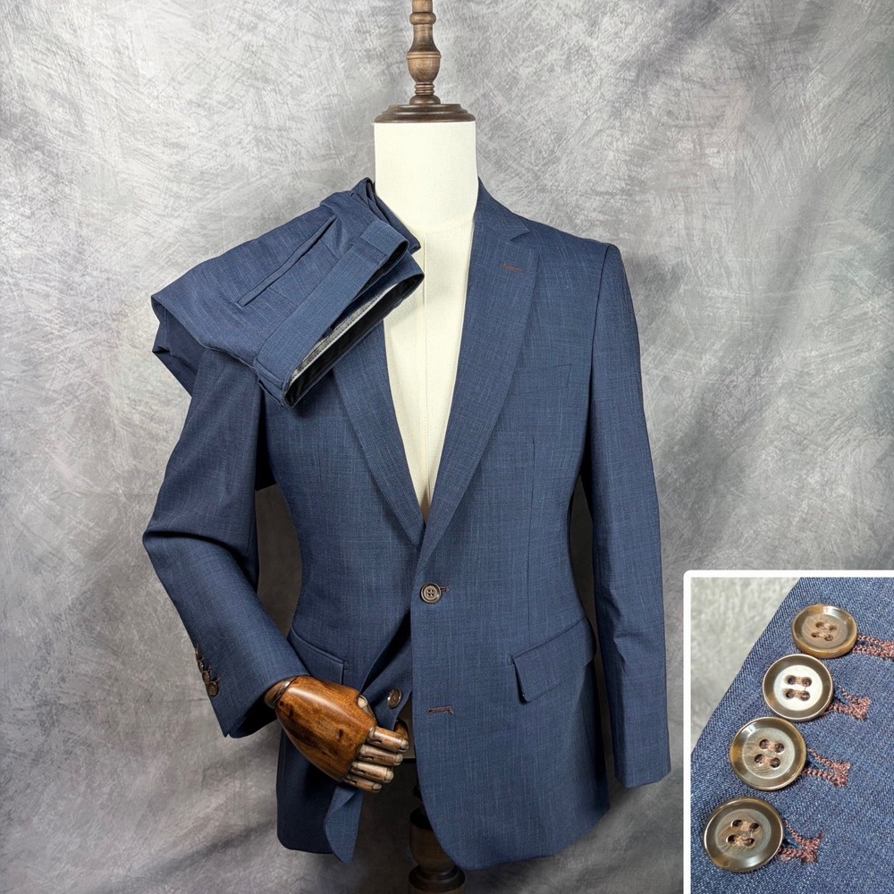 State & Liberty Suit Mens 38 Athletic Stretch Performance Jacket Blazer Pants EC